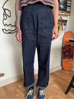 Vintage 50s Side Zip Denim Jeans Jeanies by Blue Bell Workwear ~ Size Small